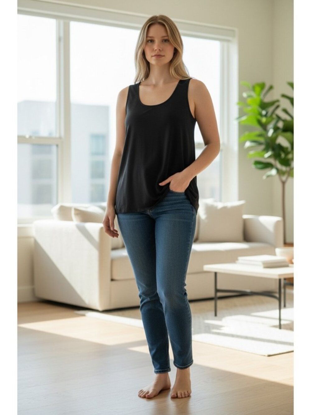 Charter Club Black Stretch Sleeveless Tank Top Women’s 2X